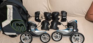 Patines Landroller con protecciones y mochila