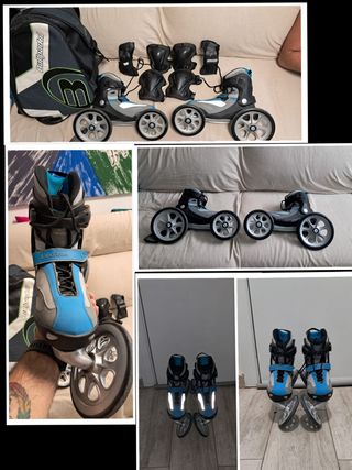 Patines Landroller con protecciones y mochila