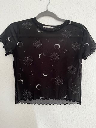 Camiseta tul negra soles y lunas