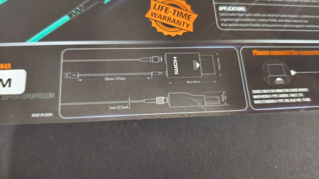 Cable Fibra Óptica HDMI RUIPRO 6M