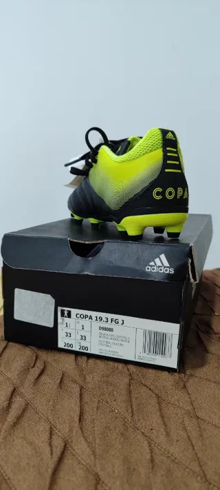 Bota Fútbol Adidas Copa Infantil Negra/Amarilla