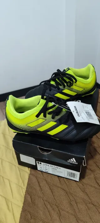 Bota Fútbol Adidas Copa Infantil Negra/Amarilla