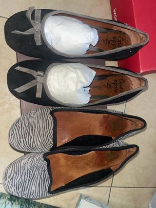 2 pares bailarinas Gioseppo piel T.40