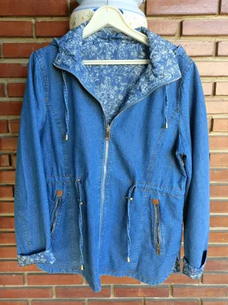 Parka Vaquera Reversible Azul.