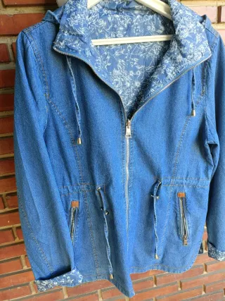 Parka Vaquera Reversible Azul.