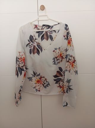 Blusa SHEIN flores manga larga