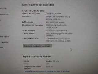 Ordenador HP Blanco Completo. Es todo en uno.
