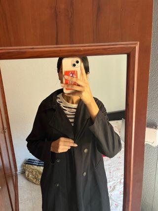 Gabardina Stradivarius Negra