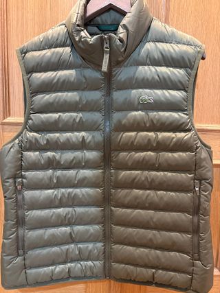 Chaleco Lacoste Hombre Talla L Verde Oliva