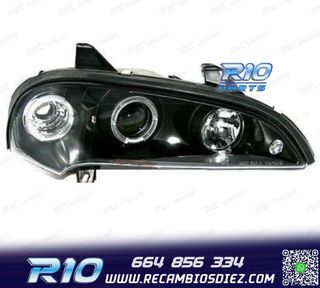 FAROS PARA OPEL TIGRA 95-03 OJOS ANGEL FONDO NEGRO
