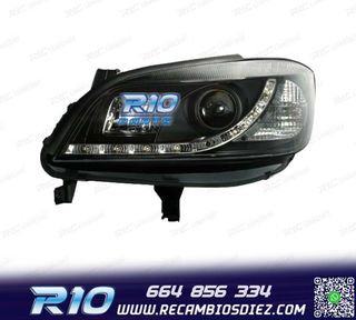 FAROS PARA OPEL ZAFIRA 99-05 LUZ DIURNA LED FONDO NEGRO