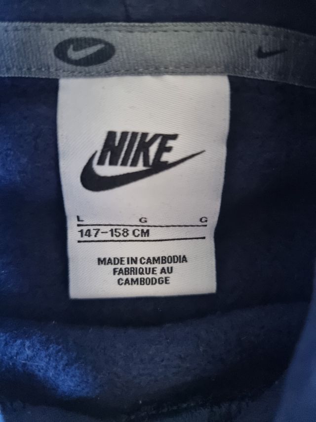 Sudadera Nike con capucha niño color azul. Talla L