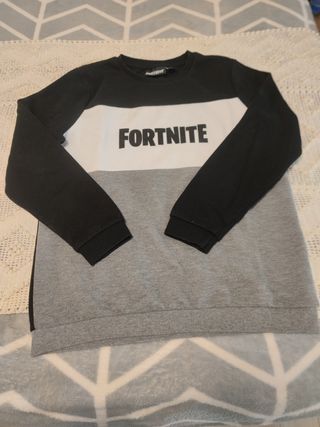 Sudadera Fortnite niño negra y gris