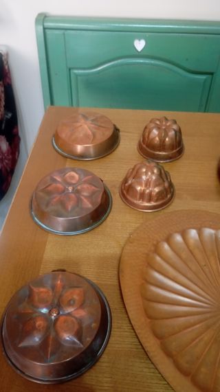 Set di  14 pezzi 
oggetti in rame  originale vinta