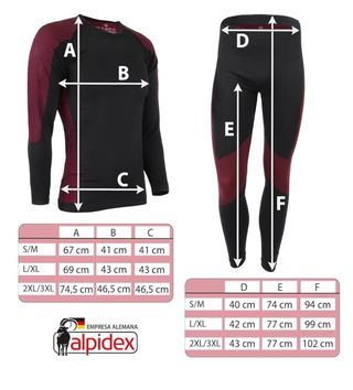 Ropa Interior Térmica ALPIDEX Hombre Talla S-M