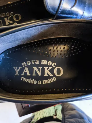Mocasin antifaz piel cosido a mano Yanko