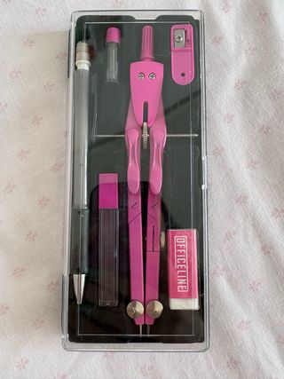 Compás escolar rosa