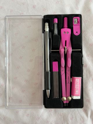Compás escolar rosa