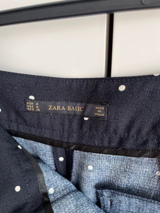 Pantalón corto lunares Zara negro blanco