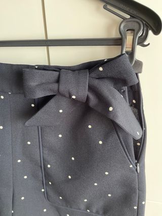 Pantalón corto lunares Zara negro blanco