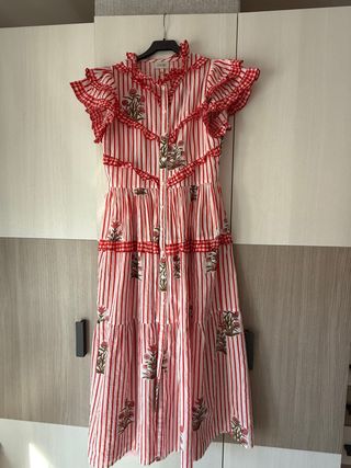 Vestido Coosy Rayas Rojas y Flores
