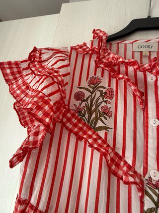 Vestido Coosy Rayas Rojas y Flores