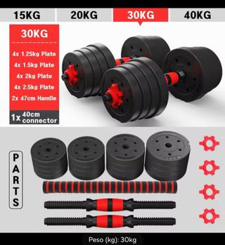 Set Mancuernas y Barra 30KG