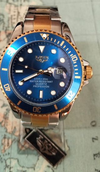 Reloj LIGE Hombre Azul y Dorado