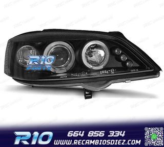 FAROS OPEL ASTRA G 97-04 OJOS ANGEL + LED FONDO NEGRO
