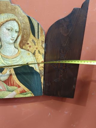 Madonna con Bambino trittico legno