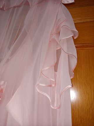 Conjunto bata y camisón rosa