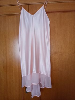 Conjunto bata y camisón rosa