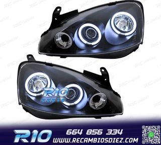 FAROS OPEL CORSA C 00-06 OJOS ANGEL CCFL FONDO NEGRO
