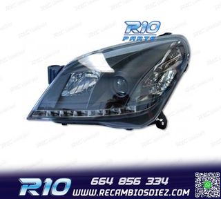 FAROS OPEL ASTRA H 04-09 LUZ DIURNA LED FONDO NEGRO