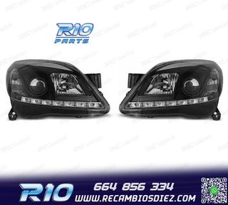 FAROS OPEL ASTRA H 04-09 LUZ DIURNA LED FONDO NEGRO