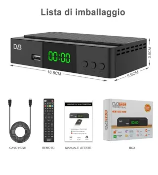 Decodificador TDT Dcolor 2024 DVB-T2/C
