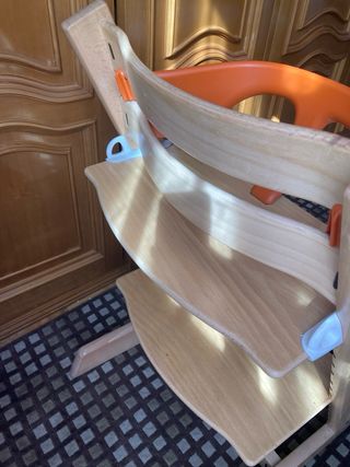 Silla bebé madera naranja