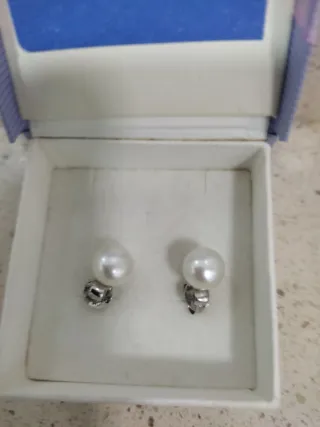 Pendientes Plata Perla
