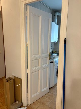 4 Puertas madera blanca 6 paneles

