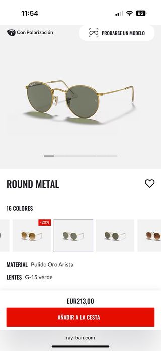 Gafas Ray-Ban Round Metal Doradas