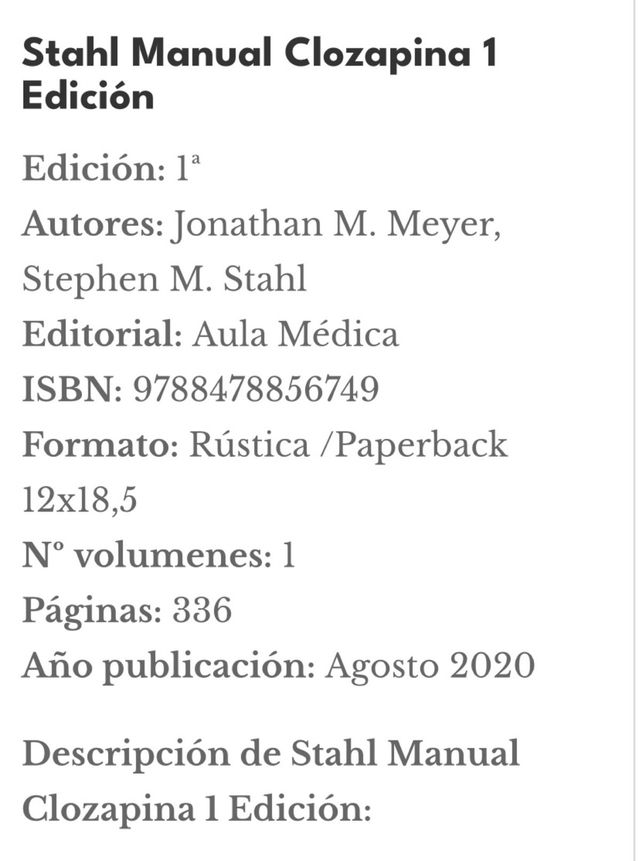 Manual de clozapina: Manuales Stahl
