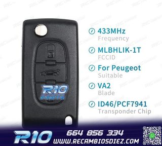 LLAVE COMPLETA PARA PEUGEOT Y CITROEN VA2