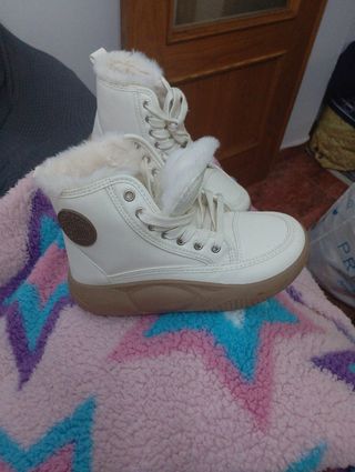 Botas de invierno blancas con forro