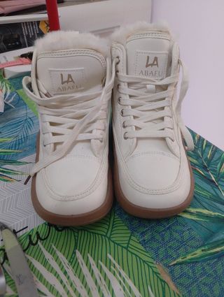 Botas de invierno blancas con forro