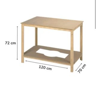 Mesa Camilla Rectangular Madera Beige/Marrón