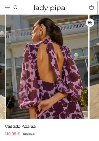 Vestido Lady Pipa Talla S Floral Morado