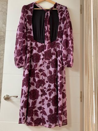 Vestido Lady Pipa Talla S Floral Morado