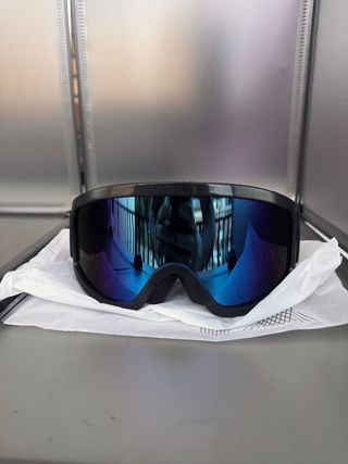 Maschera Sci Nera Lente Blu Specchiata