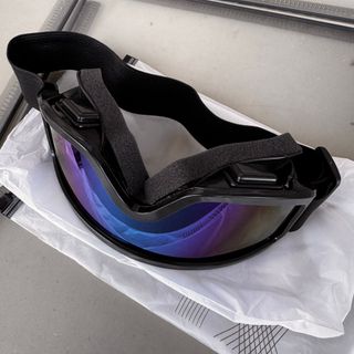 Maschera Sci Nera Lente Blu Specchiata