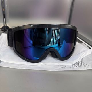 Maschera Sci Nera Lente Blu Specchiata